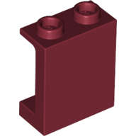 Lego (N) ~ Panel 1 x 2 x 2 with Side Supports - Hollow Studs ~ [Dark Red]