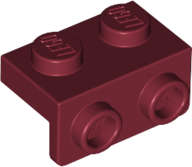 Lego (N) ~ Bracket 1 x 2 - 1 x 2 ~ [Dark Red]
