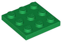 Lego NEW - Plate 3 x 3~ [Green]