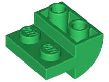 Lego (N) ~ Slope Curved 2 x 2 Inverted with 2 Recessed Studs ~ [Green]