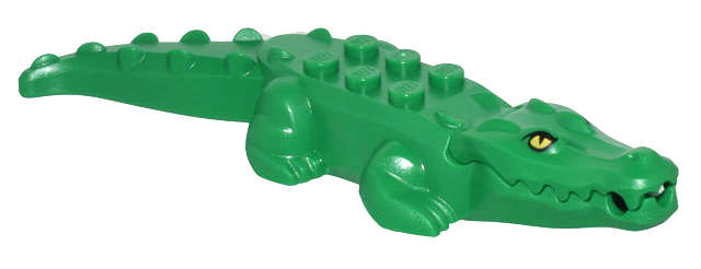 Lego NEW - Alligator / Crocodile with 20 Teeth with Yellow Eyes without White GlintsPatte~ [Green]