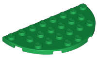 Lego (N) ~ Plate Round Half 4 x 8 ~ [Green]