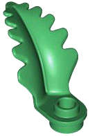 Lego (N) ~ Plant Plate Round 1 x 1 with Curved Upright Leaf ~ [Green]