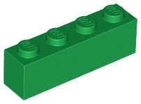 Lego (N) ~ Brick 1 x 4 ~ [Green]