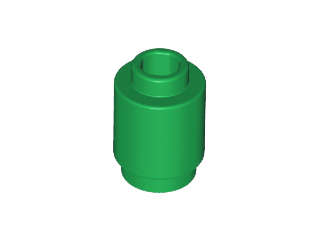 Lego (N) ~ Brick Round 1 x 1 ~ [Green]