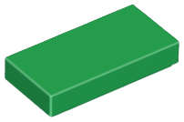 Lego (N) ~ Tile 1 x 2 ~ [Green]