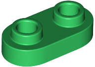 Lego (N) ~ Plate Round 1 x 2 with Open Studs ~ [Green]