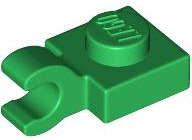 Lego (N) ~ Plate Modified 1 x 1 with Open O Clip (Horizontal Grip) ~ [Green]