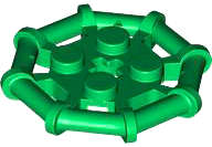 Lego (N) ~ Plate Modified 2 x 2 with Bar Frame Octagonal Reinforced Completely Round Stud ~ [Green]