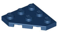 Lego (N) ~ Wedge Plate 3 x 3 Cut Corner ~ [Dark Blue]