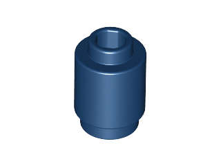 Lego (N) ~ Brick Round 1 x 1 ~ [Dark Blue]