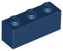 Lego (N) ~ Brick 1 x 3 ~ [Dark Blue]
