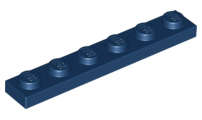 Lego (N) ~ Plate 1 x 6 ~ [Dark Blue]