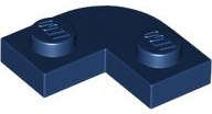 Lego (N) ~ Plate Round Corner 2 x 2 with 1 x 1 Cutout ~ [Dark Blue]