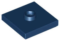 Lego (N) ~ Plate Modified 2 x 2 with Groove and 1 Stud in Center (Jumper) ~ [Dark Blue]