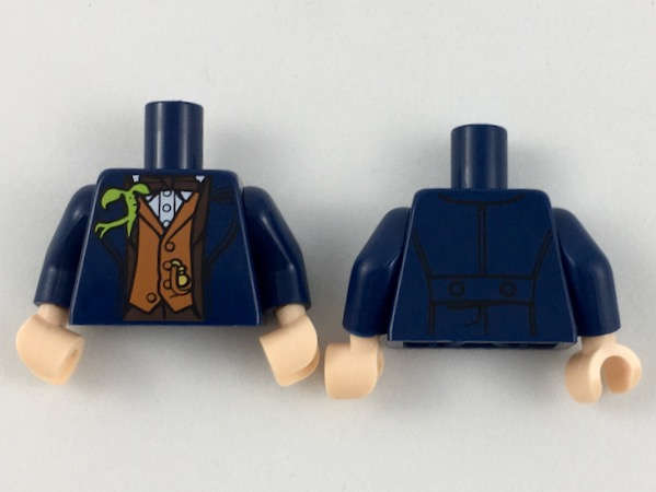 Lego NEW - Dark Blue Torso Jacket with Dark Brown Trim and Bow Tie Dark Orange Vest Bright