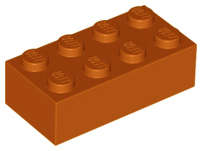 Lego (U) ~ Brick 2 x 4 ~ [Dark Orange]