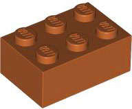 Lego (N) ~ Brick 2 x 3 ~ [Dark Orange]