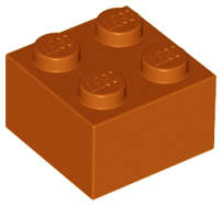 Lego (N) ~ Brick 2 x 2 ~ [Dark Orange]