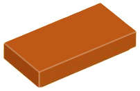 Lego (N) ~ Tile 1 x 2 ~ [Dark Orange]