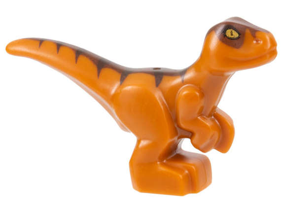 Lego NEW - Dark Orange Dinosaur Baby Standing with Reddish Brown Back Dark Brown Str
