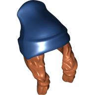 Lego (N) ~ Minifigure Hair Combo Hair with Hat 2 Braids over Shoulders with Molded D ~ [Dark Orange]