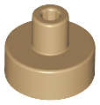 Lego (N) ~ Tile Round 1 x 1 with Bar and Small Pin Hole ~ [Dark Tan]