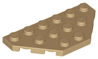 Lego (N) ~ Wedge Plate 3 x 6 Cut Corners ~ [Dark Tan]