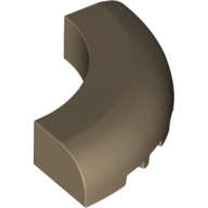 Lego (N) ~ Brick Round Corner 5 x 5 without Studs ~ [Dark Tan]