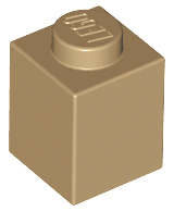 Lego (N) ~ Brick 1 x 1 ~ [Dark Tan]