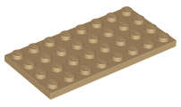 Lego Used - Plate 4 x 8~ [Dark Tan]