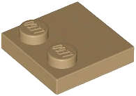 Lego (N) ~ Tile Modified 2 x 2 with Studs on Edge ~ [Dark Tan]