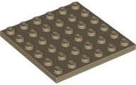 Lego (U) ~ Plate 6 x 6 ~ [Dark Tan]