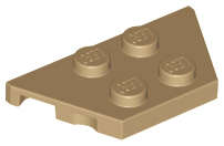 Lego (N) ~ Wedge Plate 2 x 4 ~ [Dark Tan]