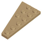 Lego (N) ~ Wedge Plate 6 x 3 Right ~ [Dark Tan]
