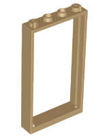 Lego (N) ~ Door Frame 1 x 4 x 6 with 2 Holes on Top and Bottom ~ [Dark Tan]
