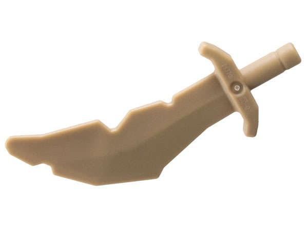 Lego (U) ~ Minifigure Weapon Sword Scimitar with Nicks ~ [Dark Tan]