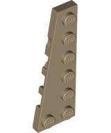 Lego (N) ~ Wedge Plate 6 x 2 Left ~ [Dark Tan]