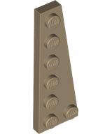 Lego (N) ~ Wedge Plate 6 x 2 Right ~ [Dark Tan]