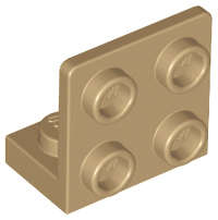 Lego (N) ~ Bracket 1 x 2 - 2 x 2 Inverted ~ [Dark Tan]