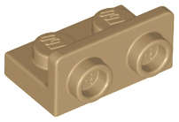 Lego NEW - Bracket 1 x 2 - 1 x 2 Inverted~ [Dark Tan]