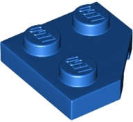 Lego (N) ~ Wedge Plate 2 x 2 Cut Corner ~ [Blue]