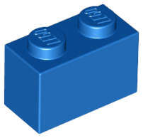 Lego (N) ~ Brick 1 x 2 ~ [Blue]