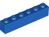 Lego (N) ~ Brick 1 x 6 ~ [Blue]