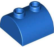 Lego (N) ~ Slope Curved 2 x 2 Double with 2 Hollow Studs ~ [Blue]
