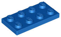 Lego (U) ~ Plate 2 x 4 ~ [Blue]