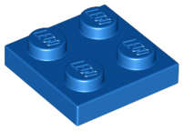 Lego (N) ~ Plate 2 x 2 ~ [Blue]