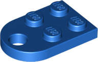 Lego (N) ~ Plate Modified 2 x 3 with Hole ~ [Blue]