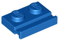 Lego (N) ~ Plate Modified 1 x 2 with Door Rail ~ [Blue]