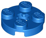 Lego (N) ~ Plate Round 2 x 2 with Axle Hole ~ [Blue]